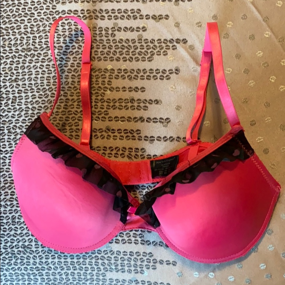 New York Elegance Platinum Intimates Pink Bra